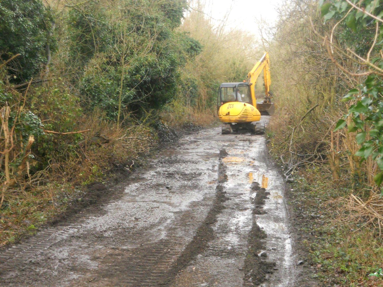 Machinery carrying out site improvement work